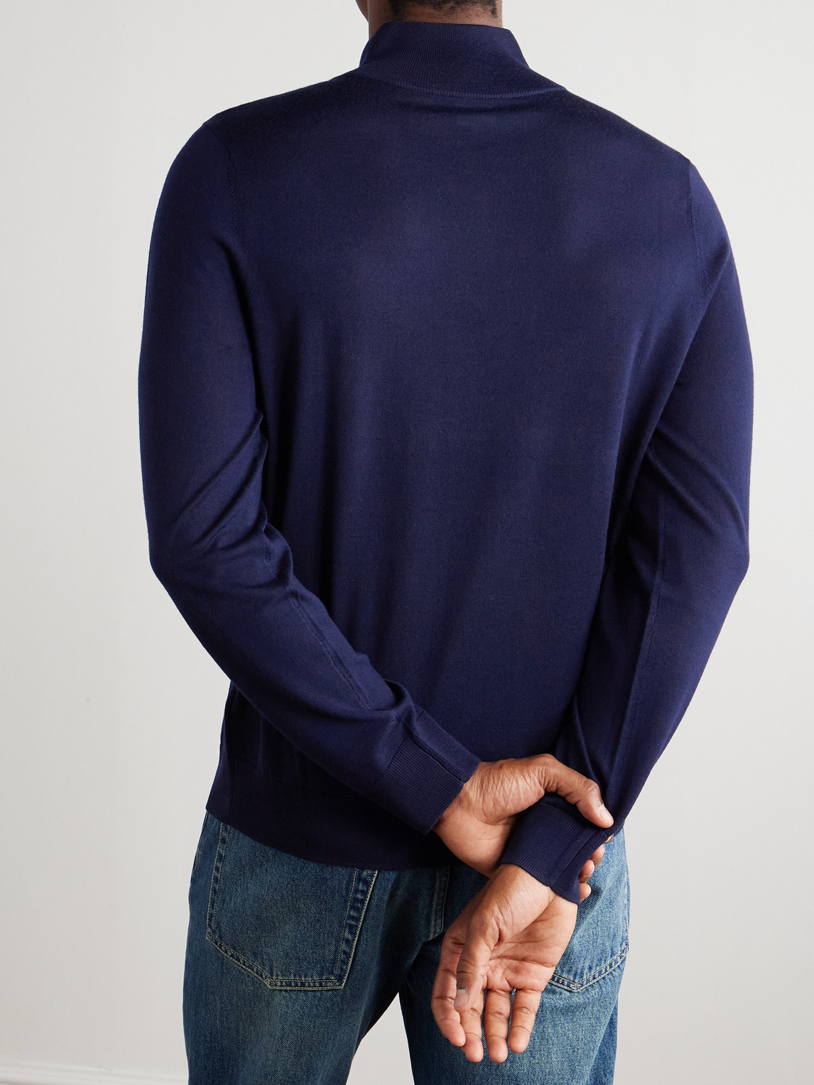  Paul Smith - Merino Wool Half-zip Sweater - Men - Blue - M 