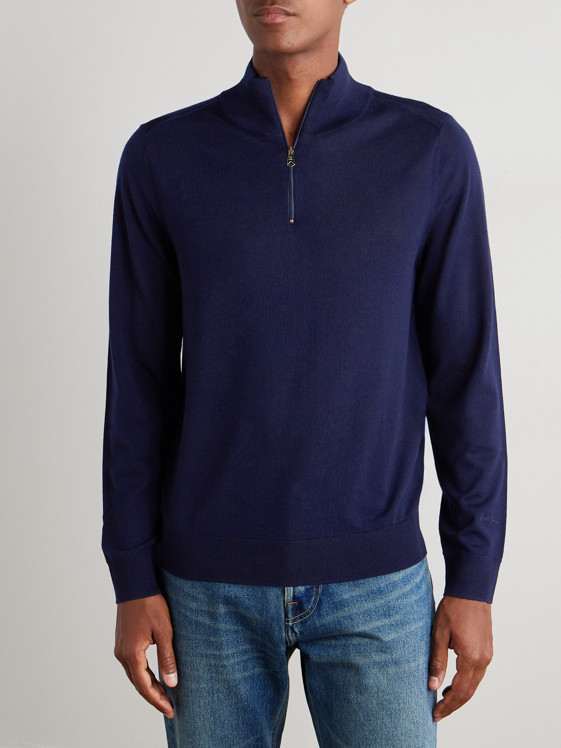  Paul Smith - Merino Wool Half-zip Sweater - Men - Blue - M 