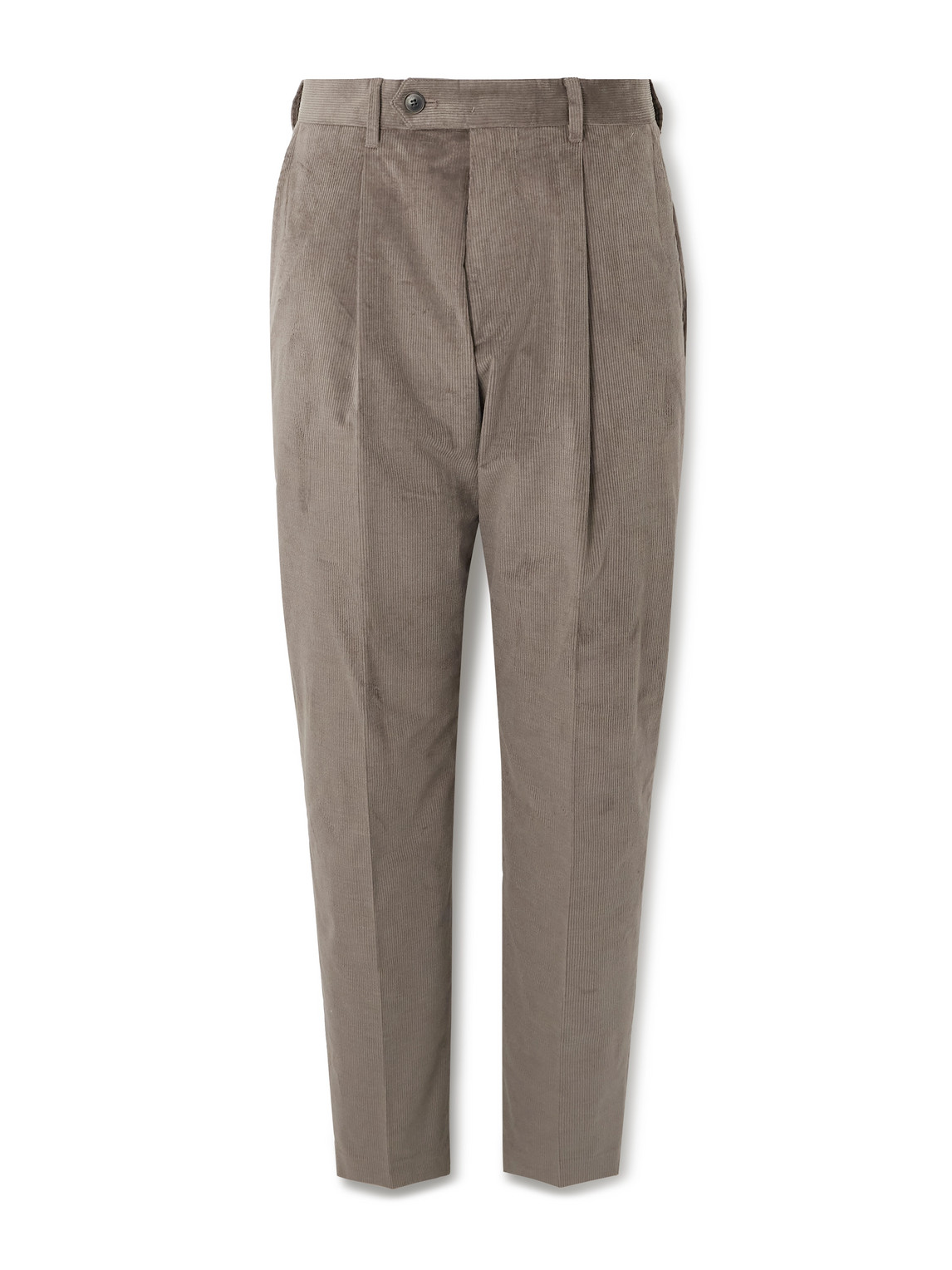 Paul Smith Straight-leg Pleated Stretch Cotton And Wool-blend Corduroy Trousers In Brown
