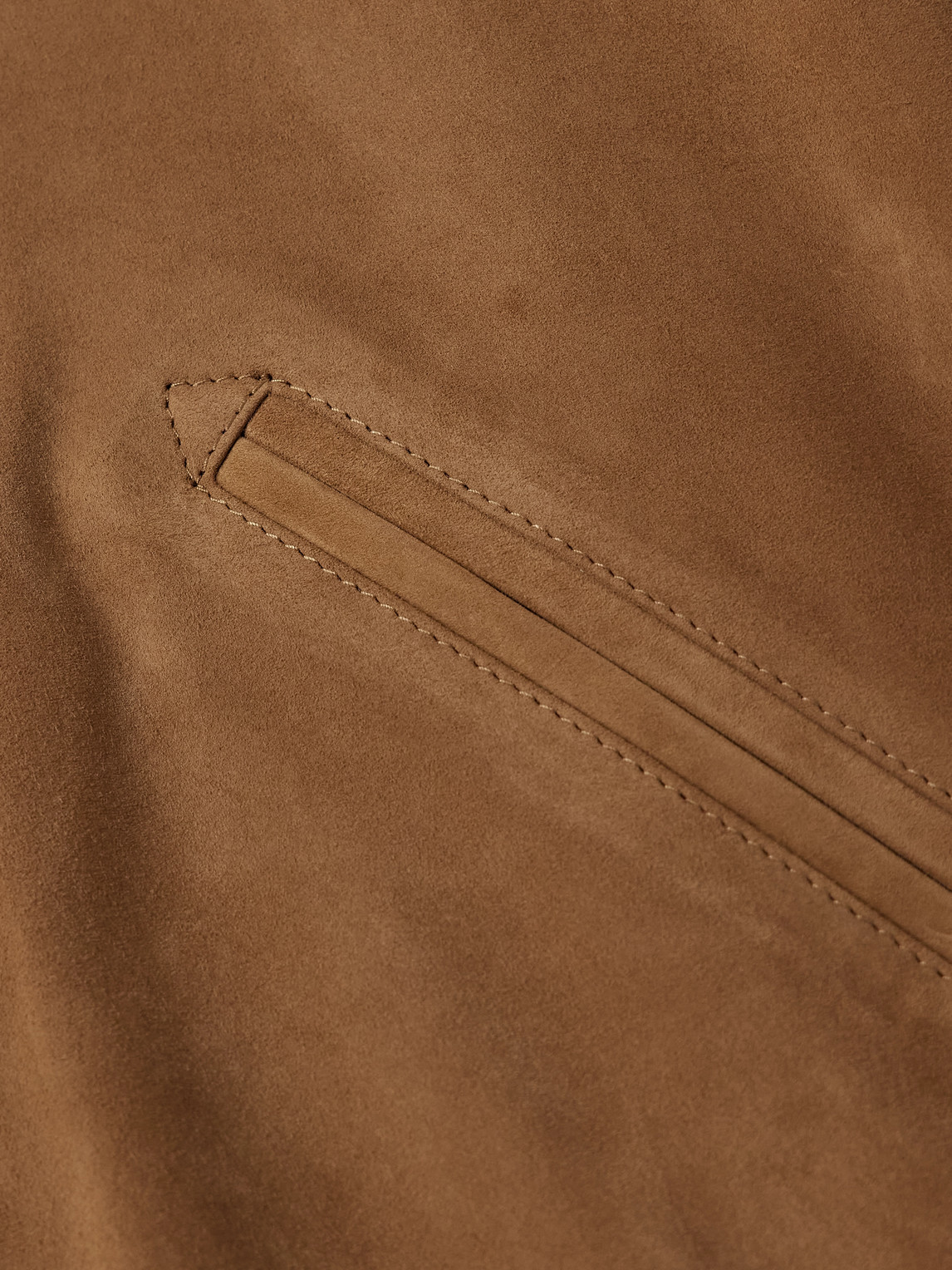Paul Smith Tan Suede Zip Bomber Jacket Brown In Multi
