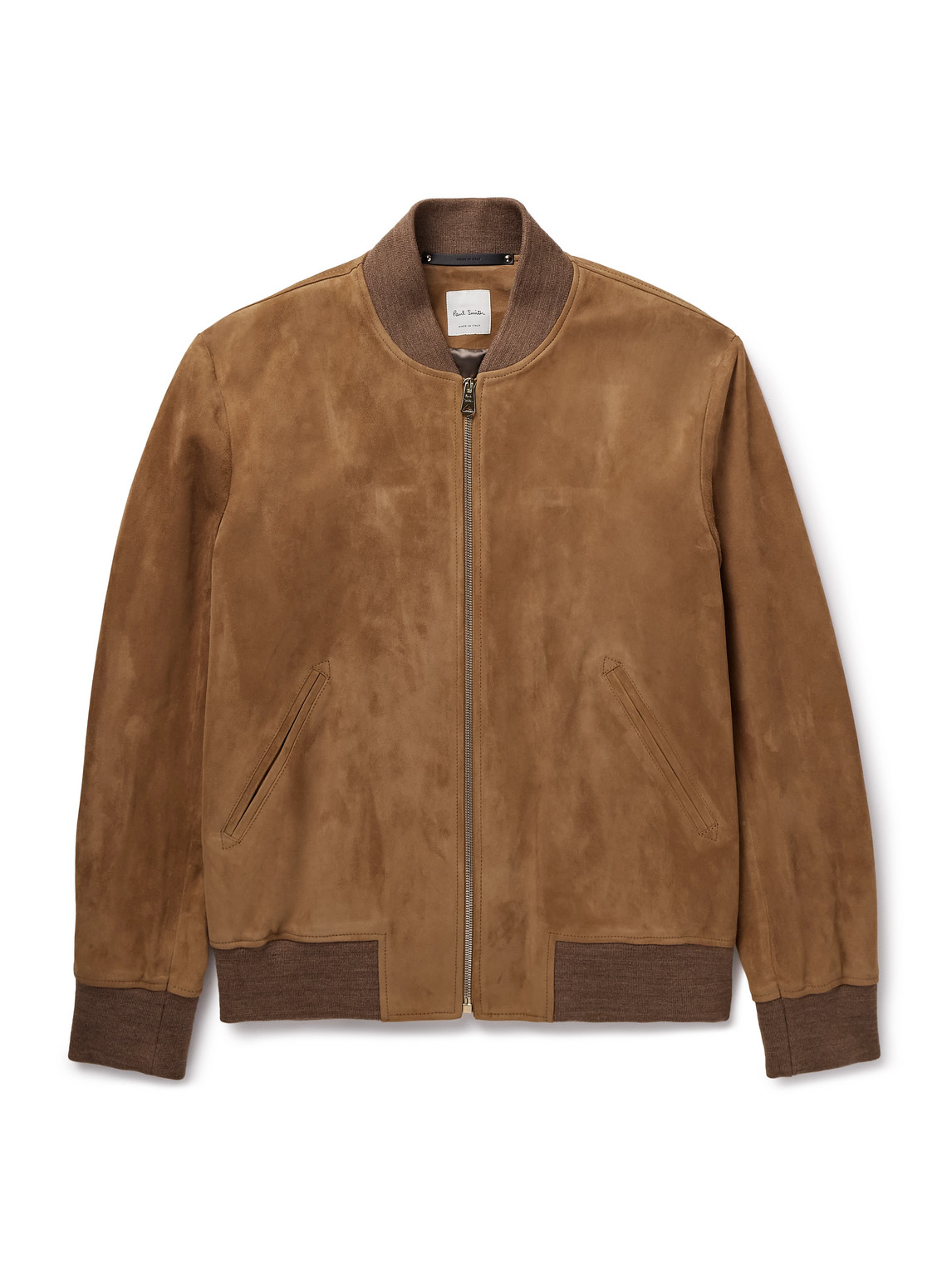 Paul Smith Suede Bomber Jacket In Multi