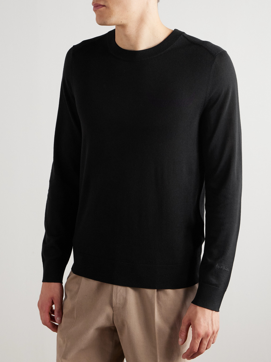  Paul Smith - Logo-embroidered Merino Wool Sweater - Men - Black - S 