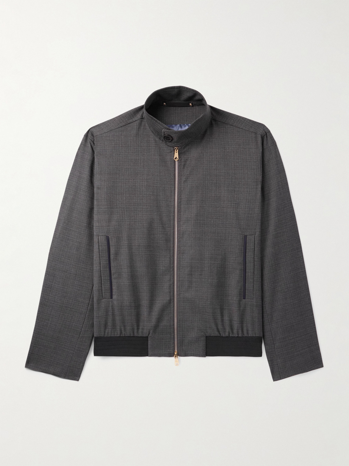 Paul Smith Check-pattern Bomber Jacket In Gray