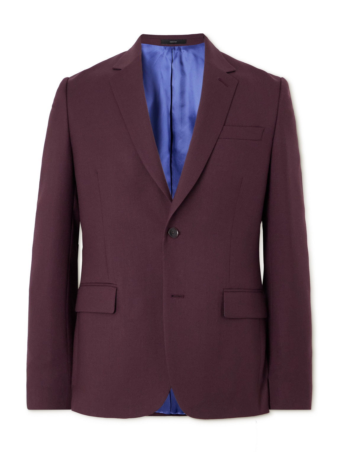 Paul Smith Soho Slim-fit Wool-twill Suit Jacket In Burgundy