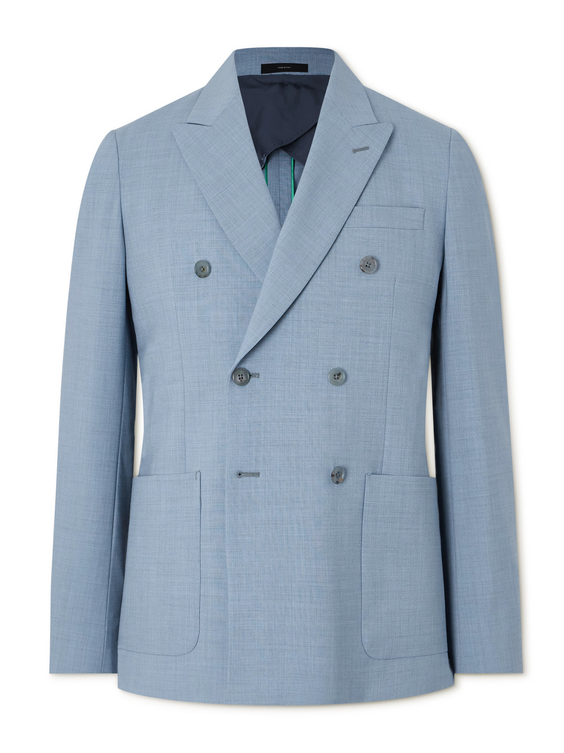 Paul Smith Double-breasted Wool-blend Suit Jacket In Blue