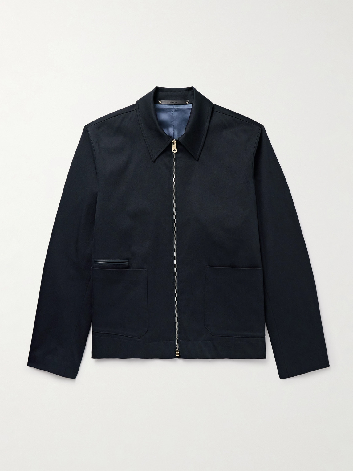 Paul Smith Leather-Trimmed Cotton-Blend Twill Harrington Jacket - Men