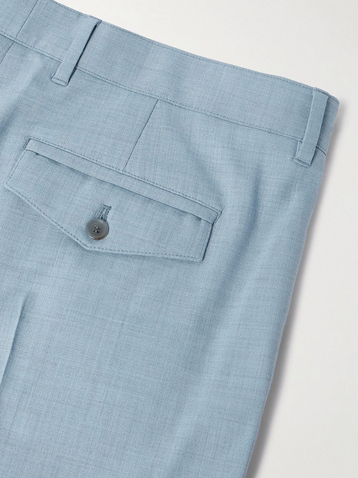 Paul Smith Tapered Pleated Stretch-wool Suit Trousers In Blue