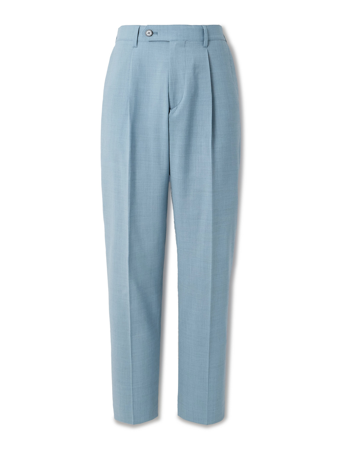 Paul Smith Tapered Pleated Stretch-wool Suit Trousers In Blue