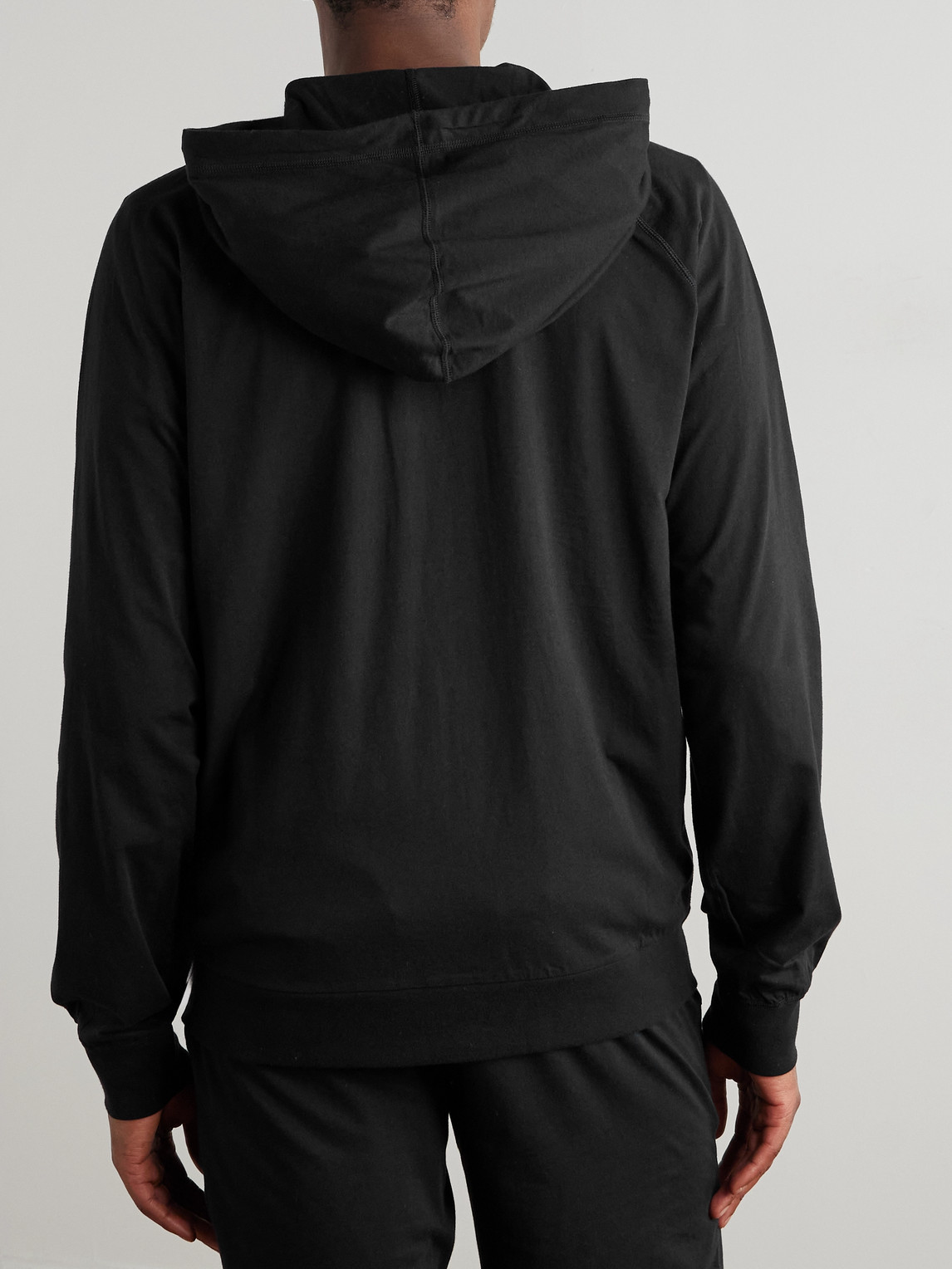 Shop Paul Smith Webbing-trimmed Cotton-jersey Zip-up Hoodie