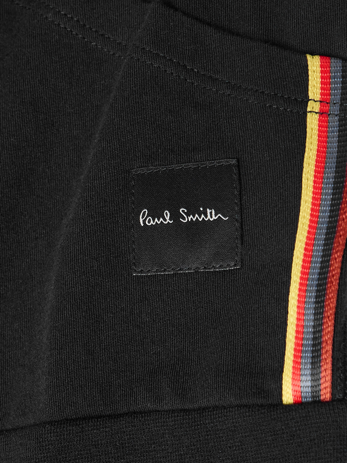 Shop Paul Smith Webbing-trimmed Cotton-jersey Zip-up Hoodie