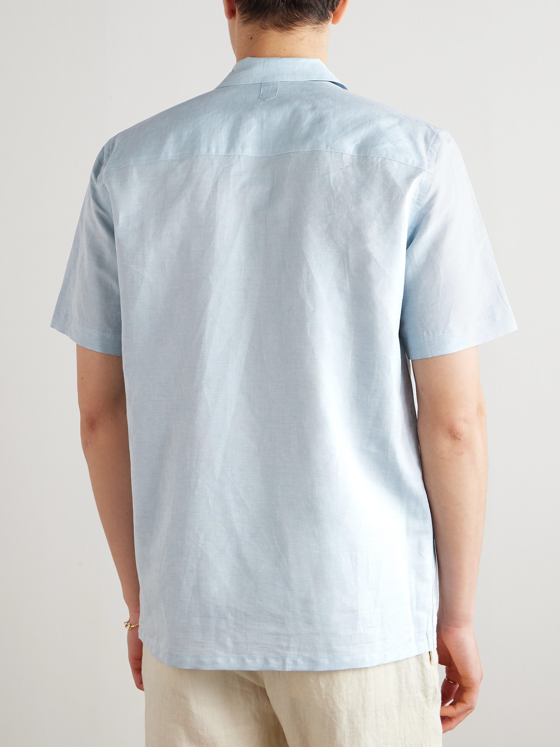 Canali Linen And Cotton-blend Shirt In Blue