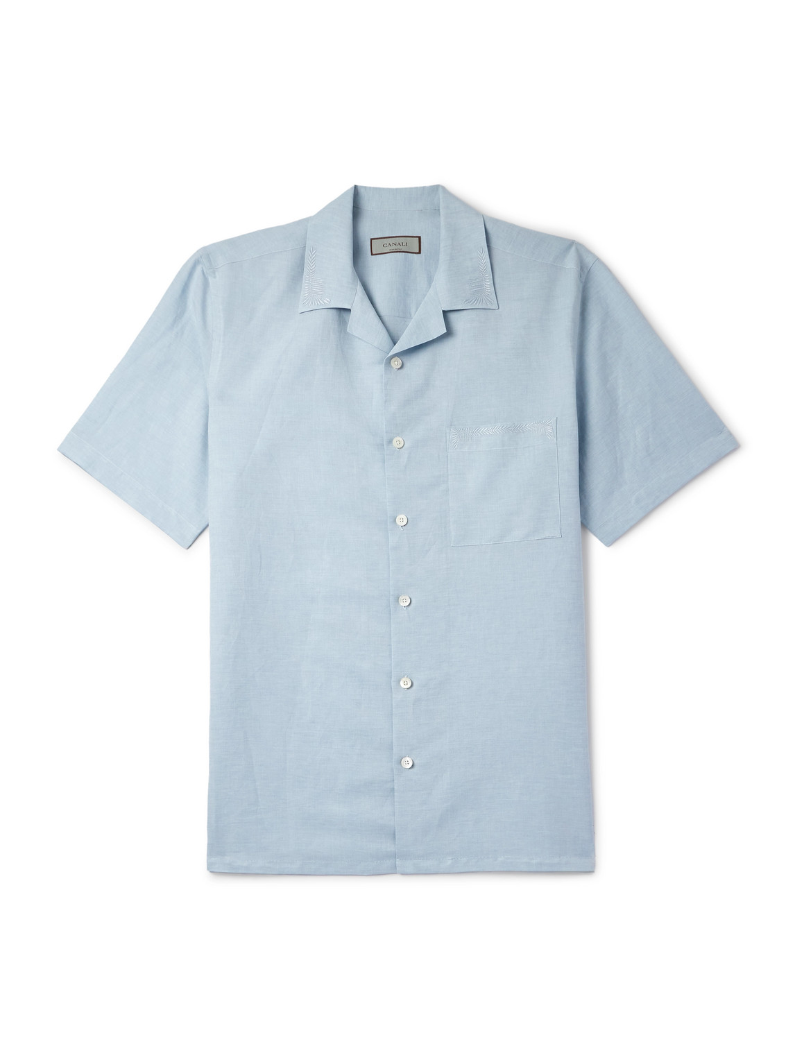 Canali Linen And Cotton-blend Shirt In Blue