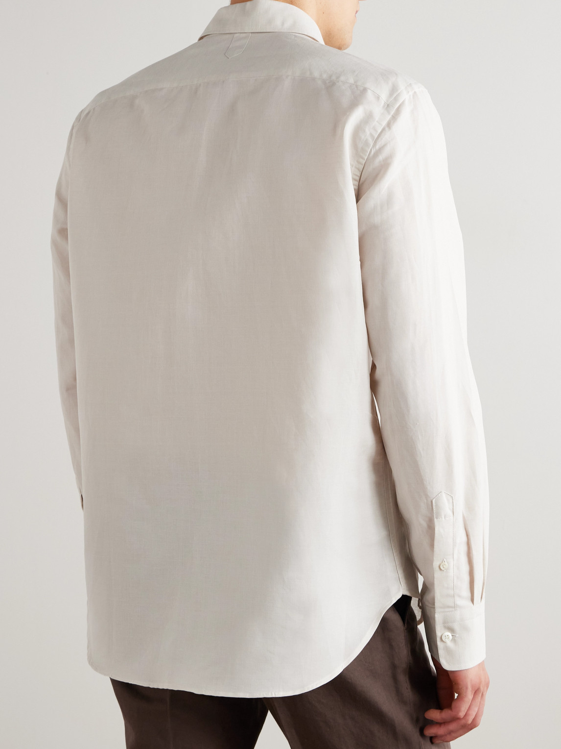 Canali Linen And Cotton-blend Shirt In White