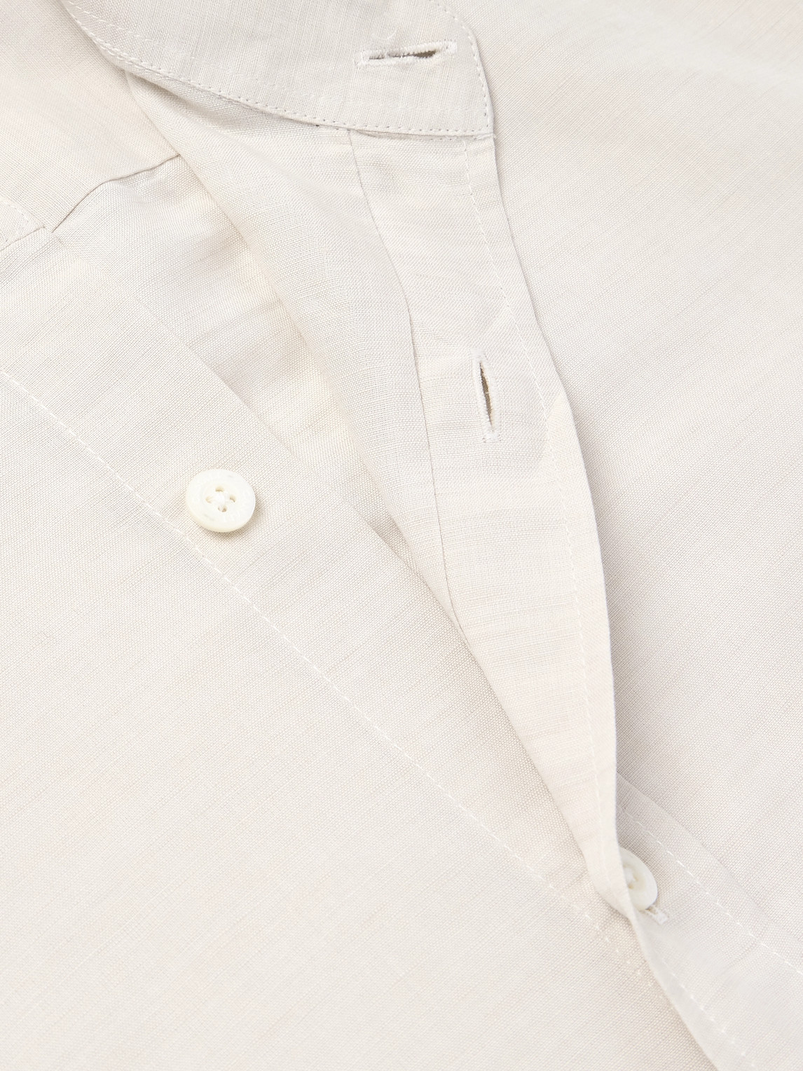 Canali Linen And Cotton-blend Shirt In White