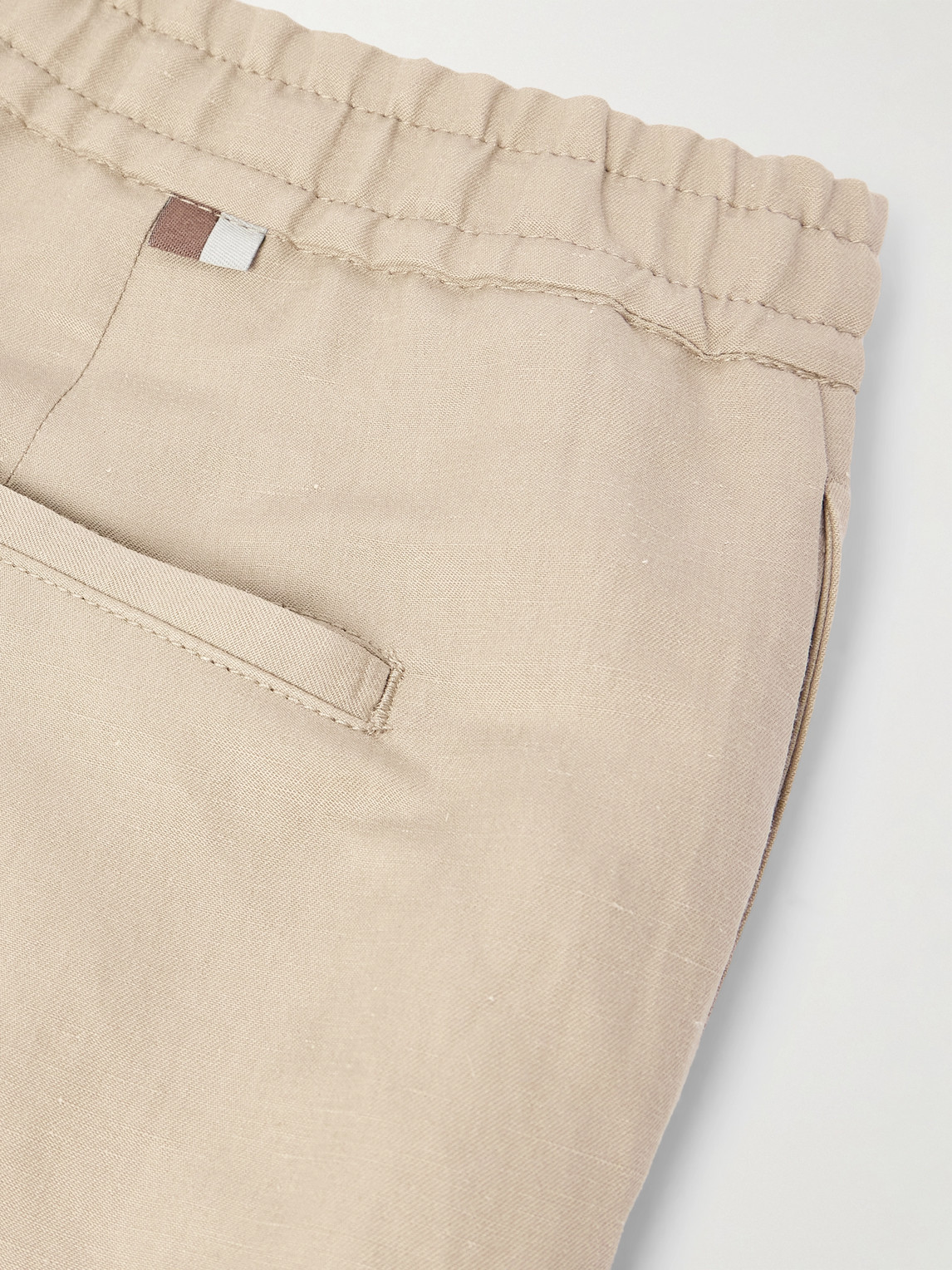 Canali Linen And Silk-blend Drawstring Trousers