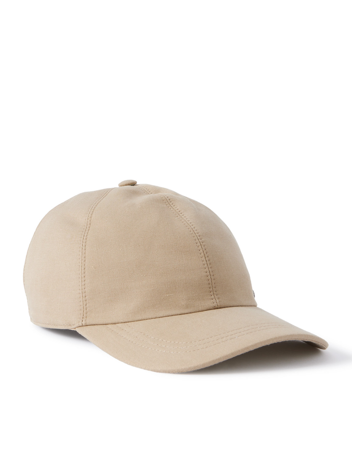 Studded Linen and Silk-Blend Twill Baseball Cap