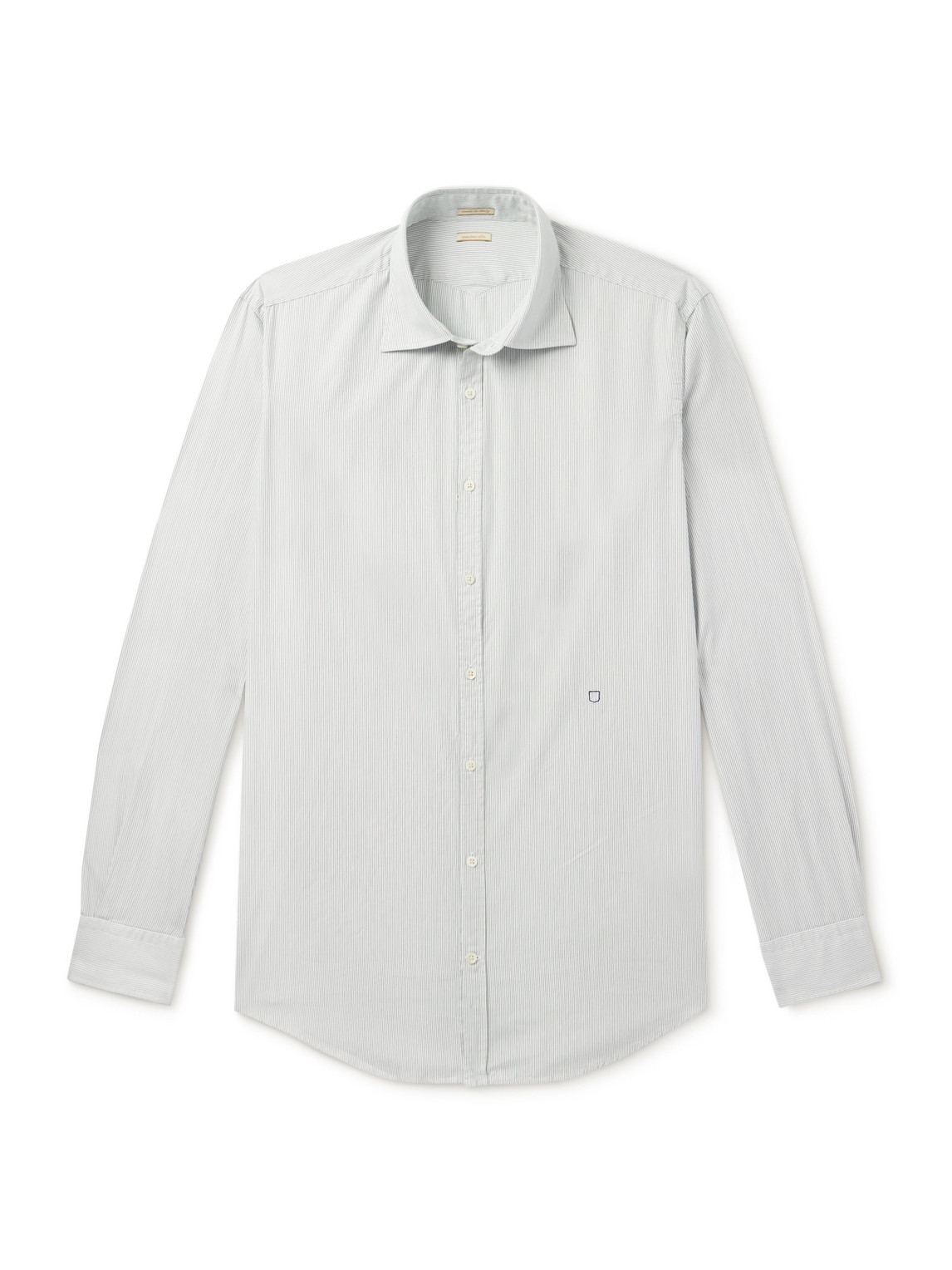 Genova Cut-Away Collar Striped Cotton-Twill Shirt