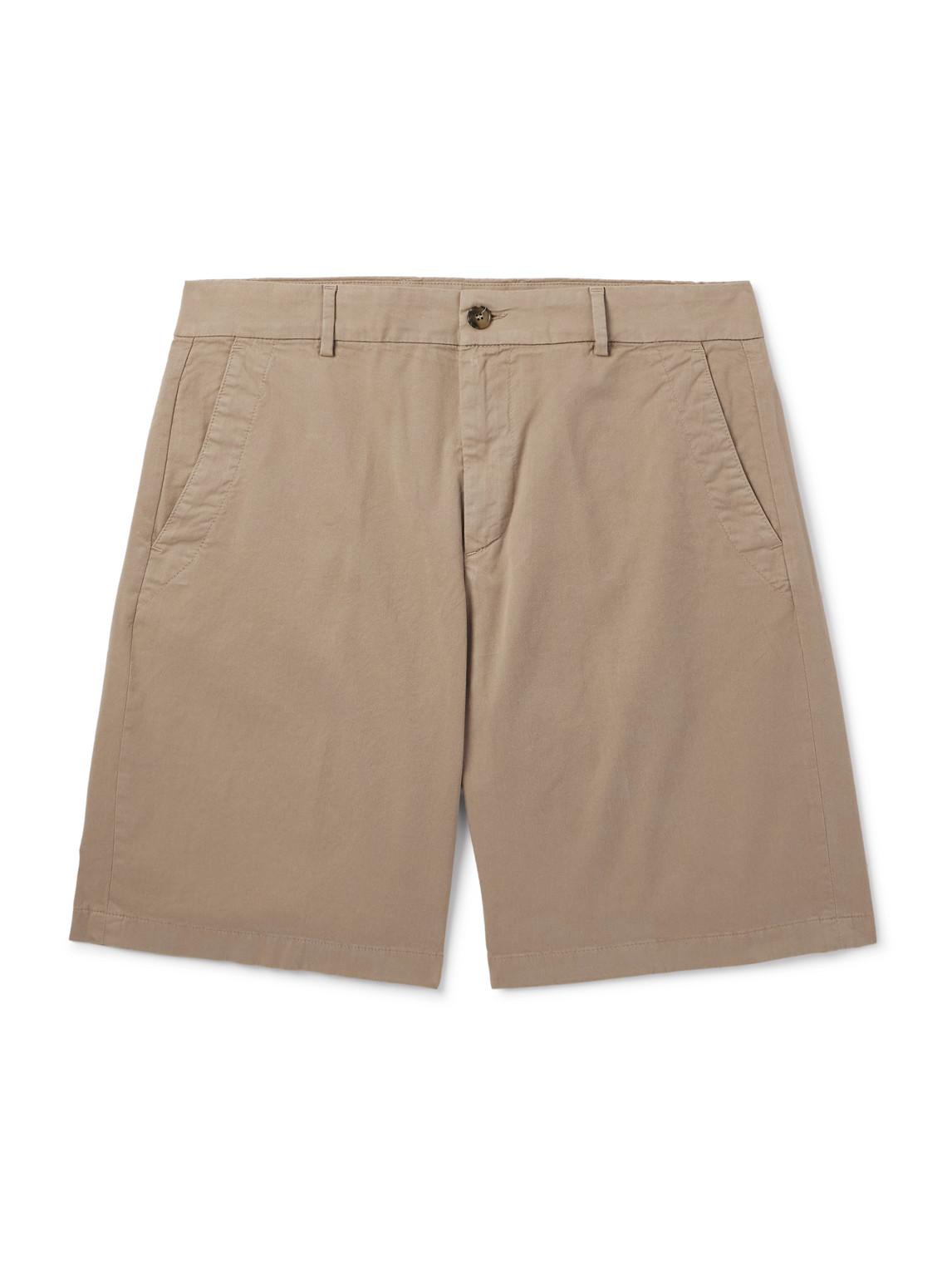 Straight-Leg Stretch-Cotton Twill Bermuda Shorts