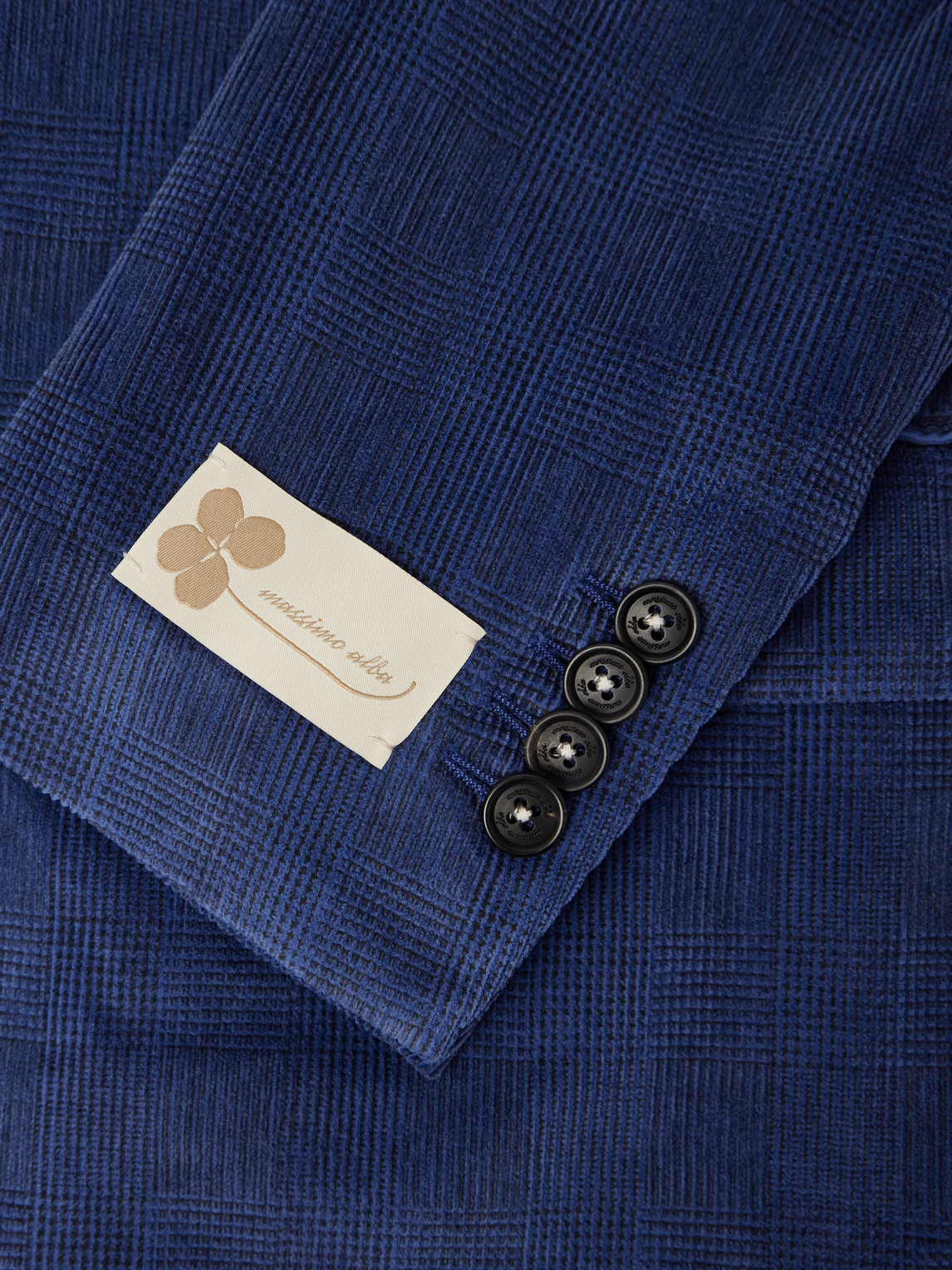 Massimo Alba Catch2 Prince Of Wales Checked Cotton-blend Corduroy Blazer In Blue