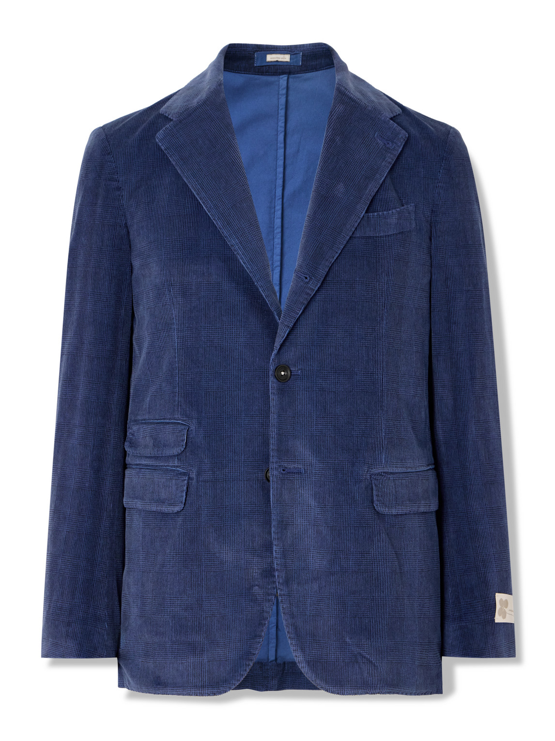 Massimo Alba Catch2 Prince Of Wales Checked Cotton-blend Corduroy Blazer In Blue