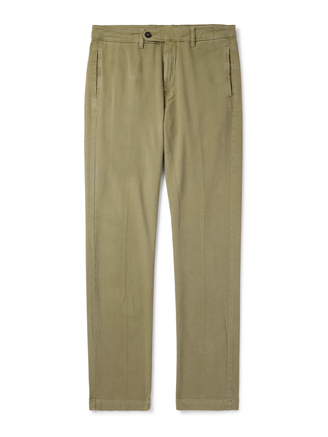 Massimo Alba Winch2 Straight-leg Cotton-blend Twill Trousers In Green