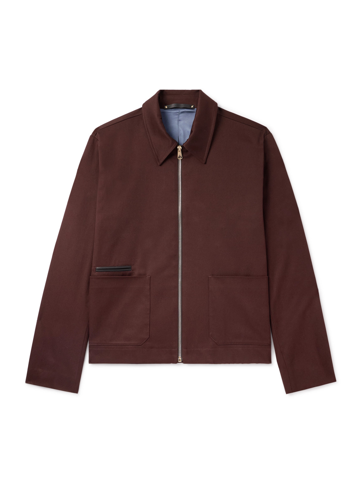 Paul Smith Leather-trimmed Cotton-blend Twill Harrington Jacket