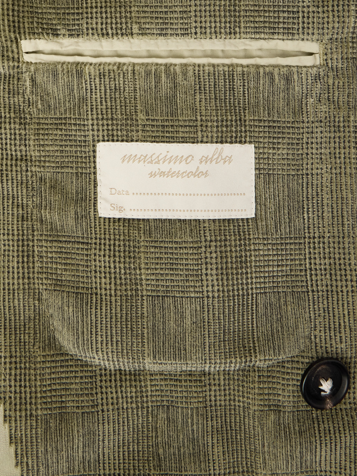 Massimo Alba Monster Double-breasted Prince Of Wales Checked Cotton-blend Corduroy Blazer In Green