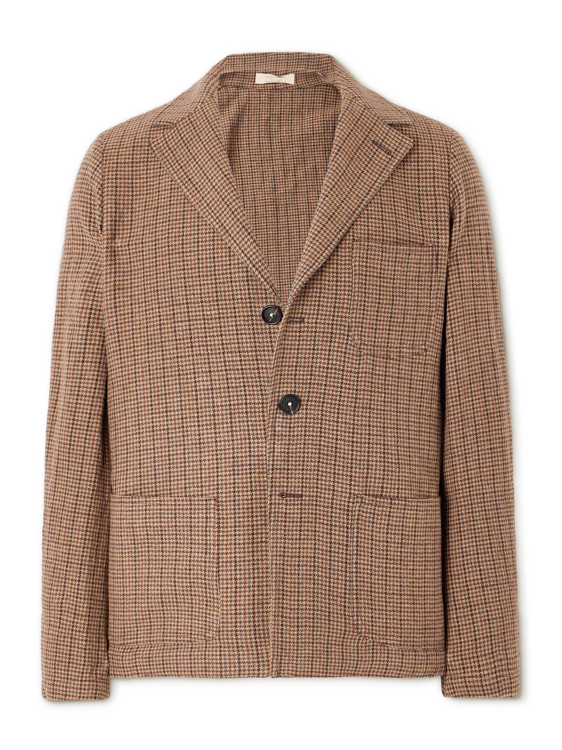 Baglietto Checked Houndstooth Wool-Blend Blazer