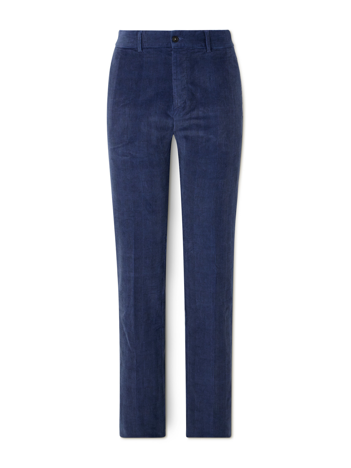 Massimo Alba Mauko Straight-leg Prince Of Wales Checked Cotton-blend Corduroy Suit Trousers In Blue
