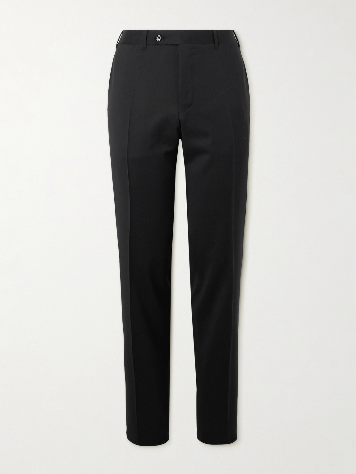 Canali Straight-leg Super 130s Wool Suit Trousers In Black