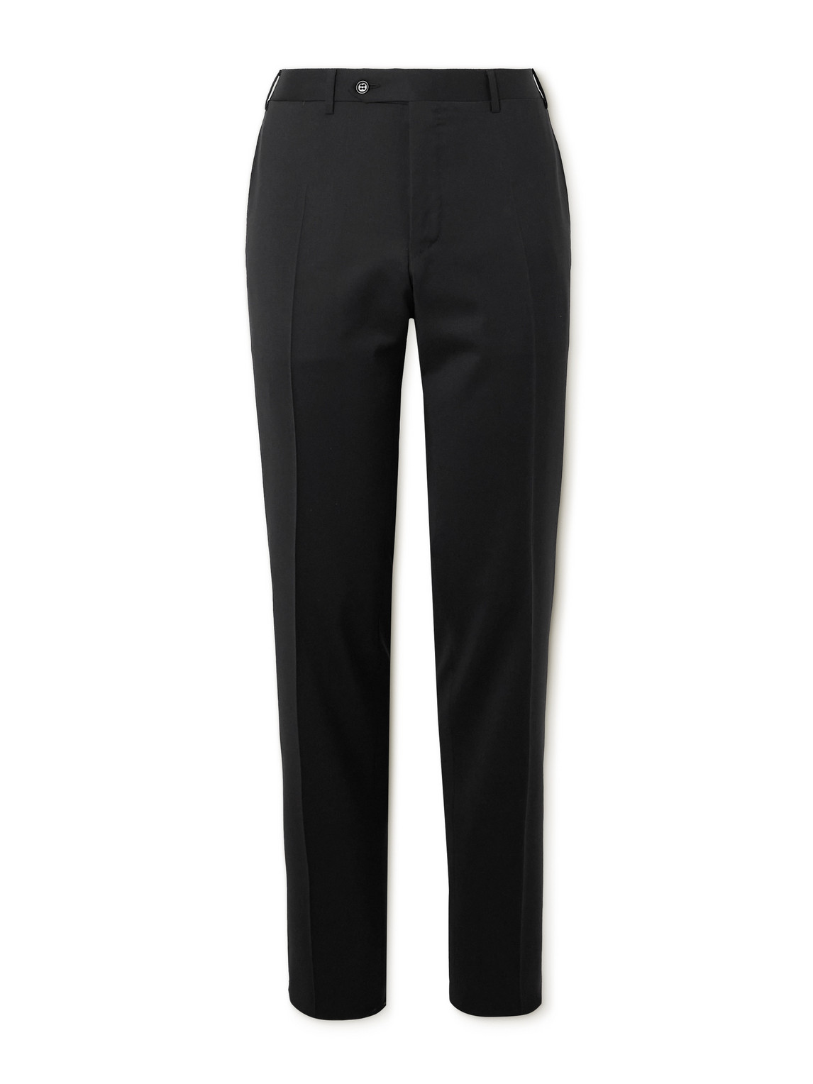 Canali Straight-leg Super 130s Wool Suit Trousers In Black