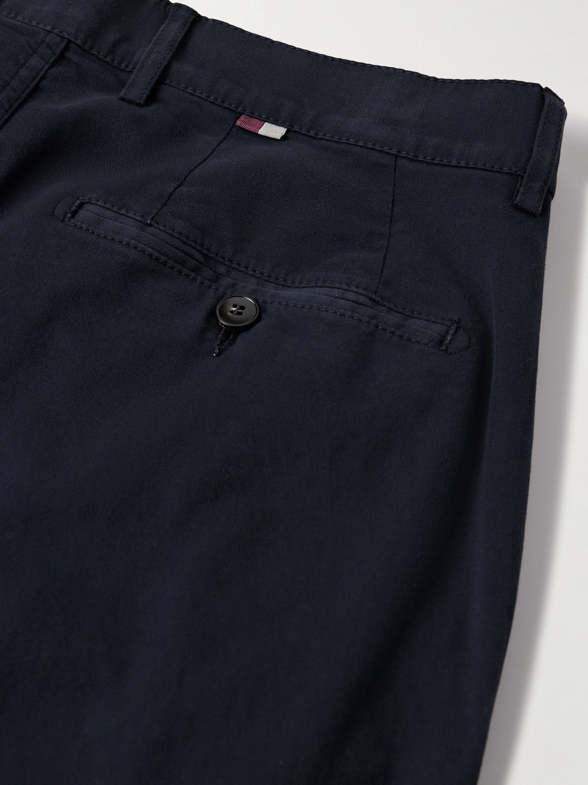 Canali Slim-fit Garment-dyed Cotton-blend Twill Trousers In Blue