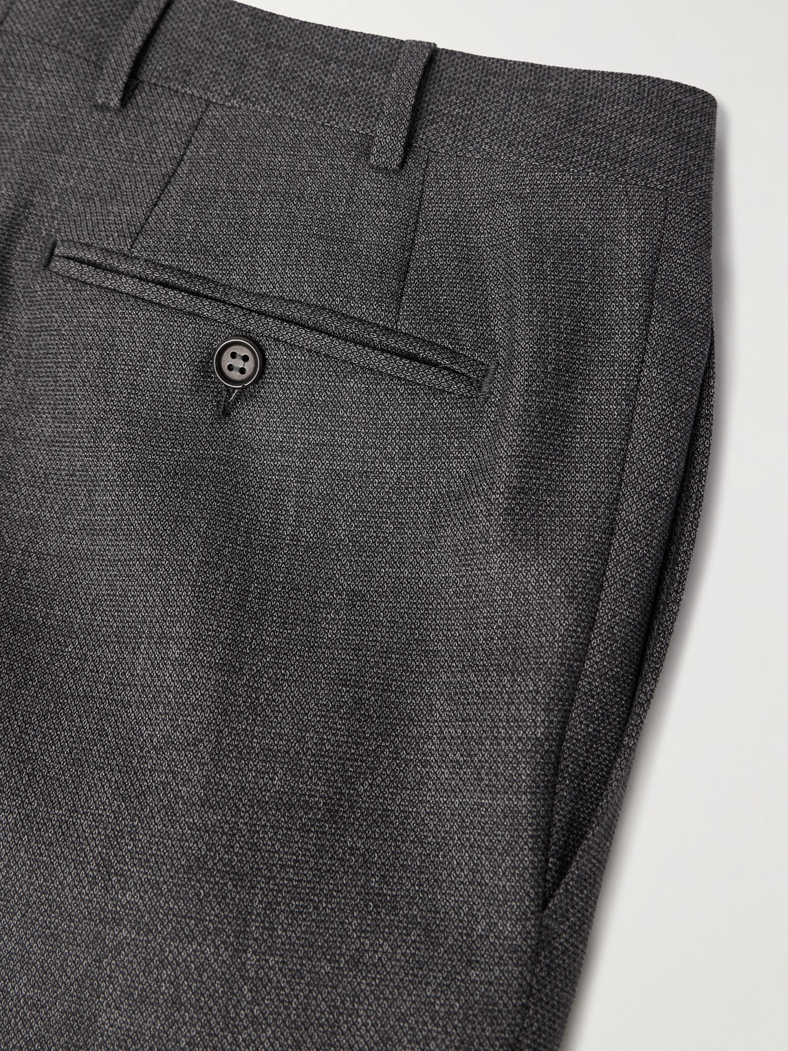 Canali Straight-leg Pleated Wool Suit Trousers In Gray