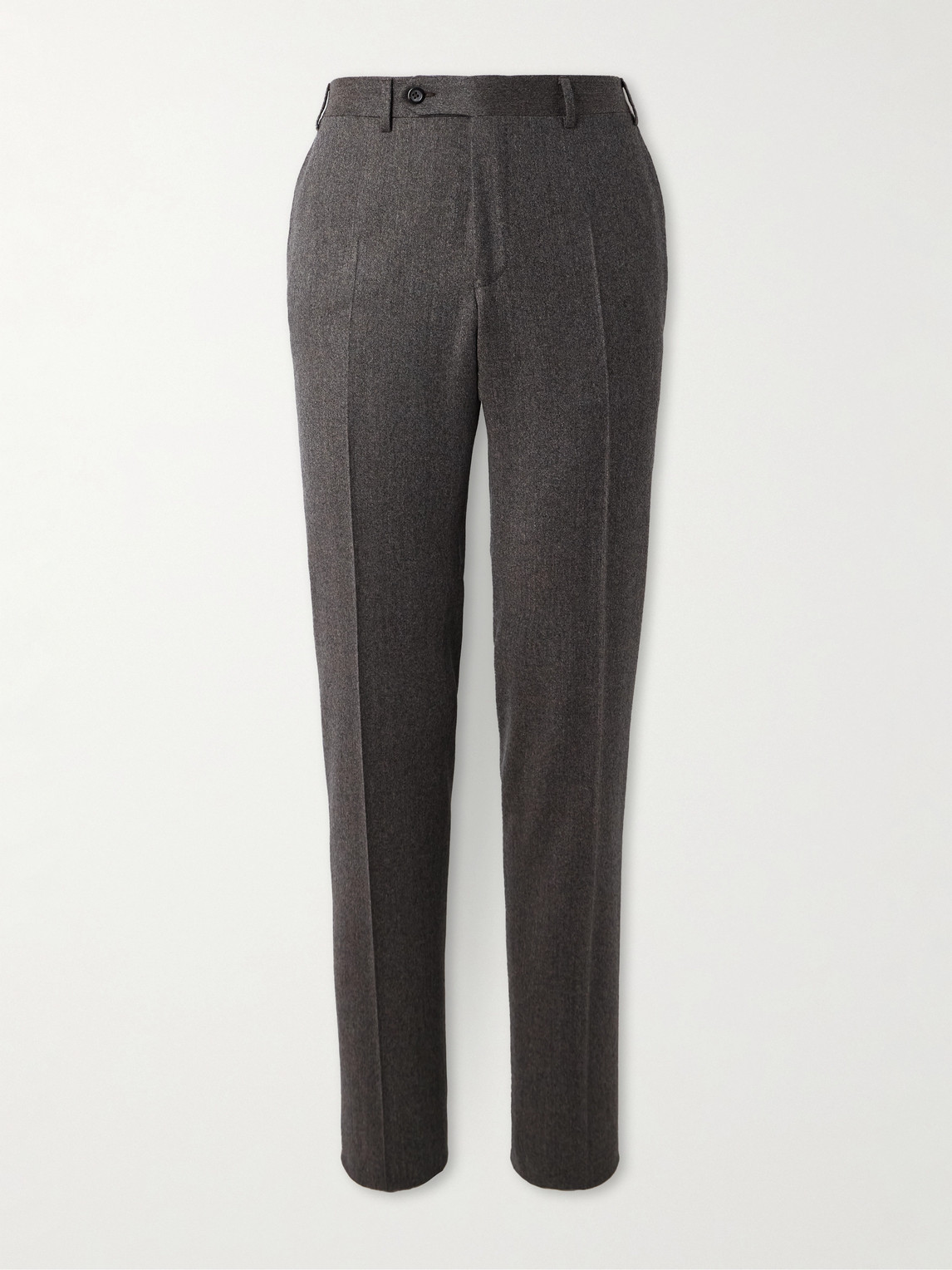 Canali Impeccabile Straight-leg Wool Suit Trousers In Brown