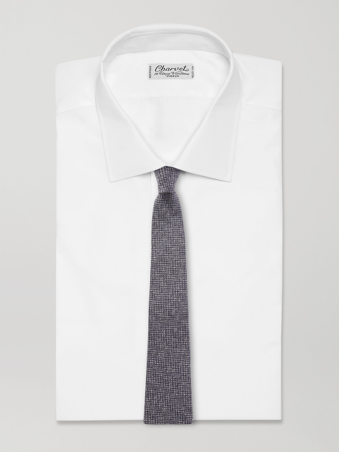 Canali 8cm Checked Silk-jacquard Tie In Gray