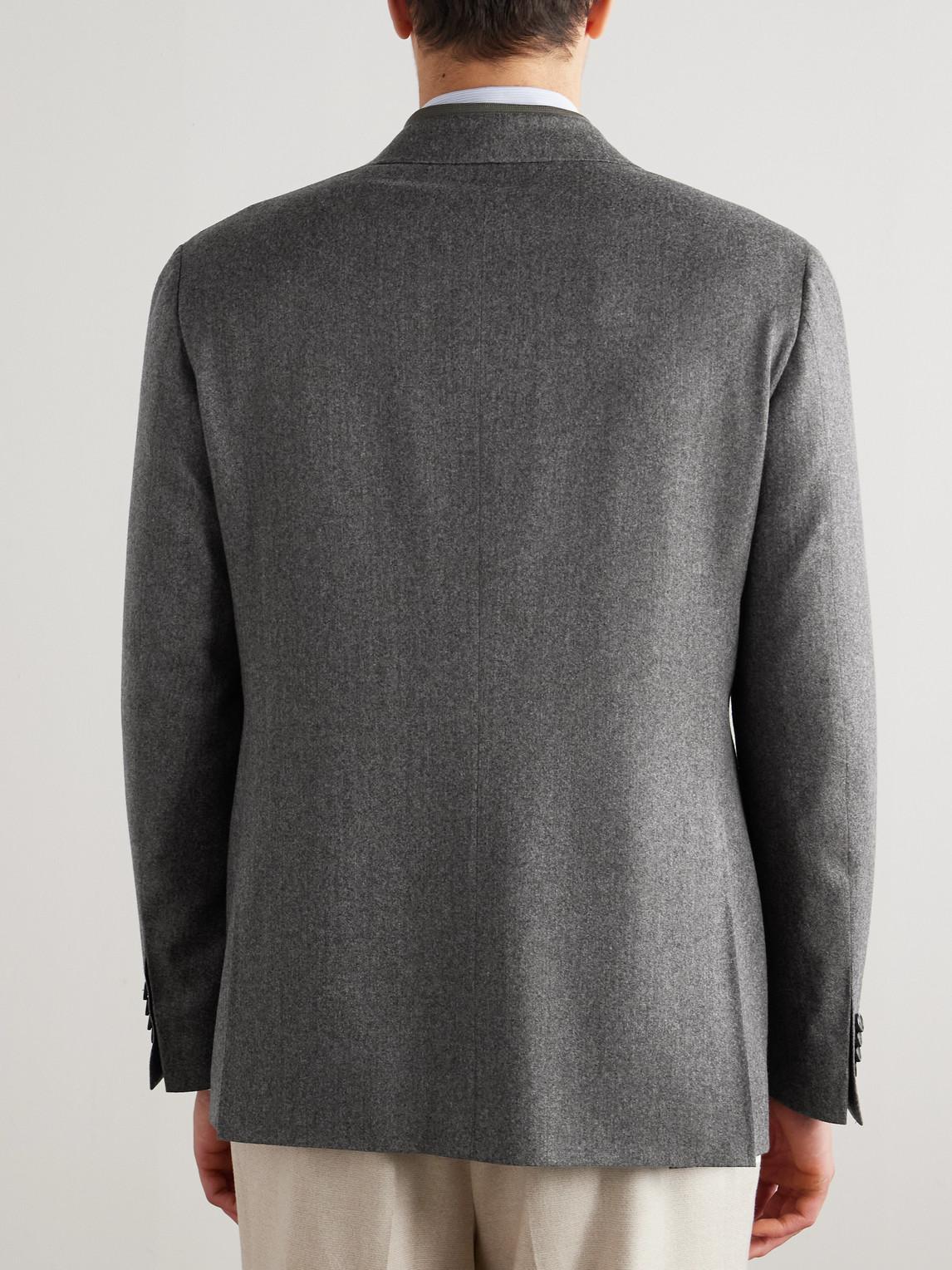 Canali Impeccabile Double-breasted Wool Suit Jacket In Gray