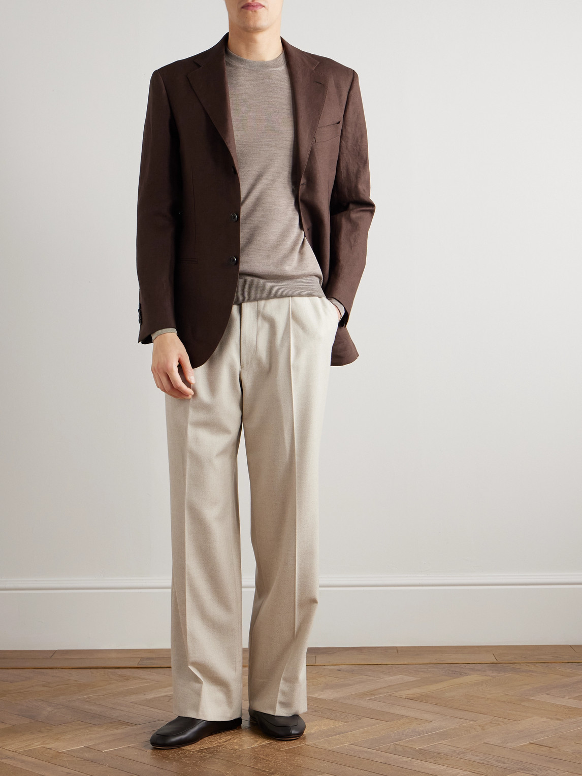 Canali Merino Wool Sweater In Brown