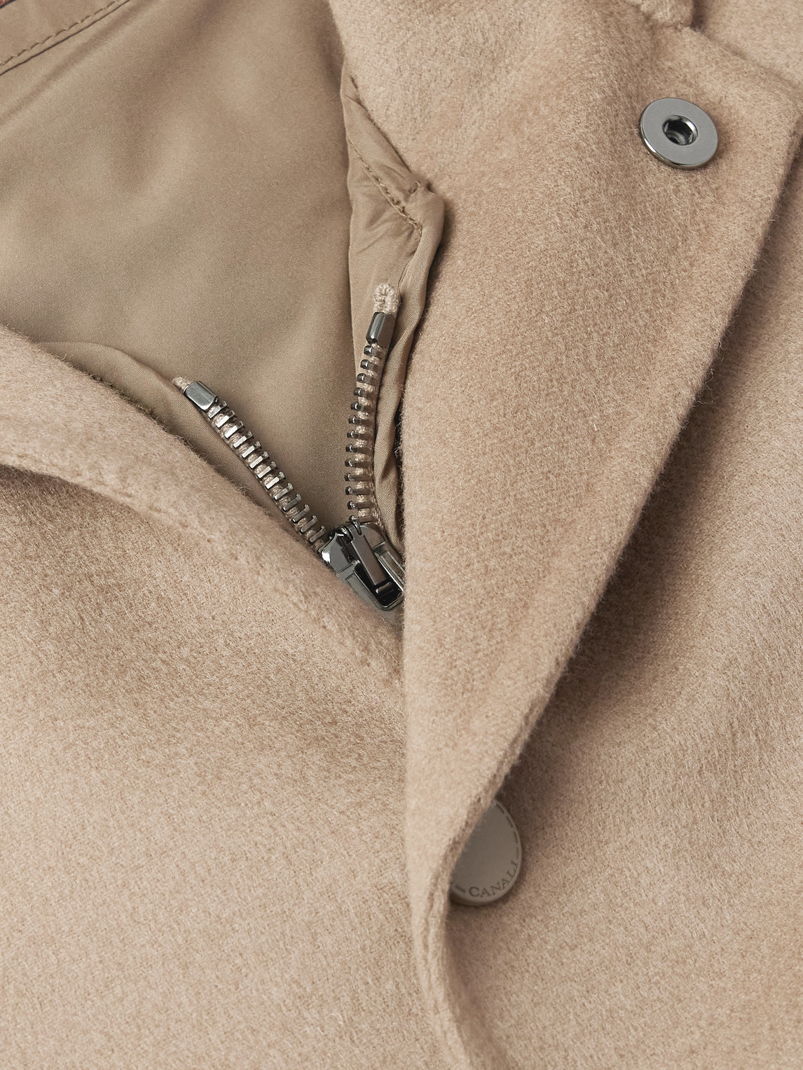 Canali Layered Wool And Cashmere-blend Bomber Jacket In Neutral