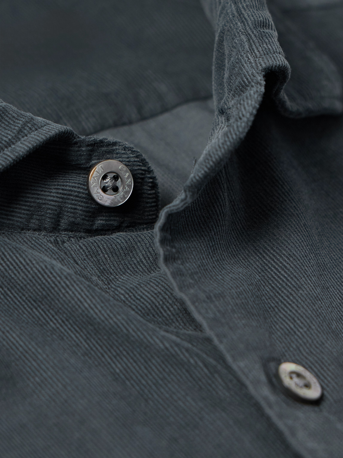 Canali Slim-fit Garment-dyed Cotton-corduroy Shirt In Blue