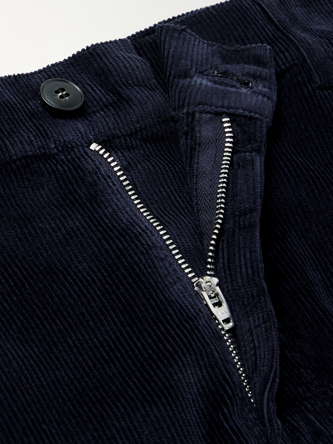 Canali Tapered Garment-dyed Stretch Cotton And Modal-blend Corduroy Trousers In Blue