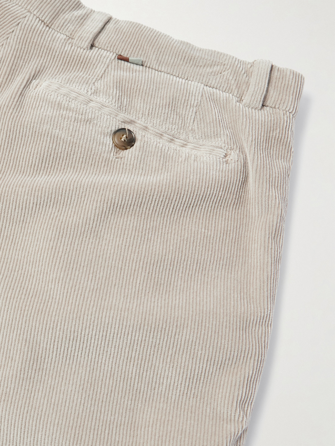 Canali Straight-leg Garment-dyed Stretch Cotton And Modal-blend Corduroy Trousers In Neutral