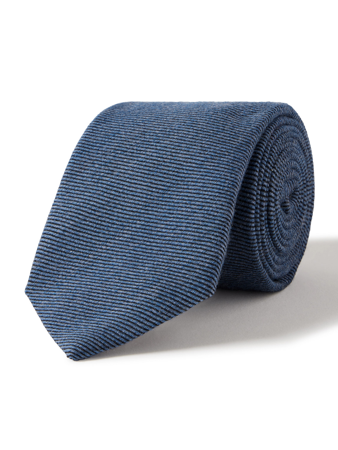 Canali 8cm Ribbed Wool And Silk-blend Tie In Blue