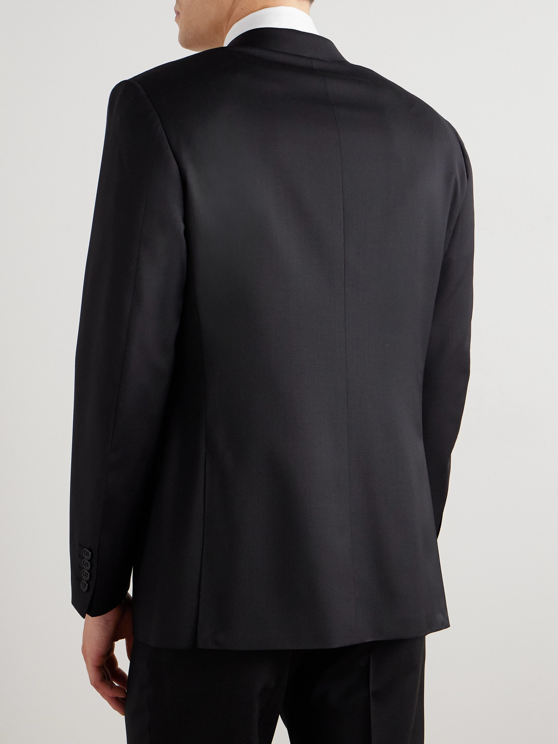 Canali Super 130s Wool Suit Jacket In Black