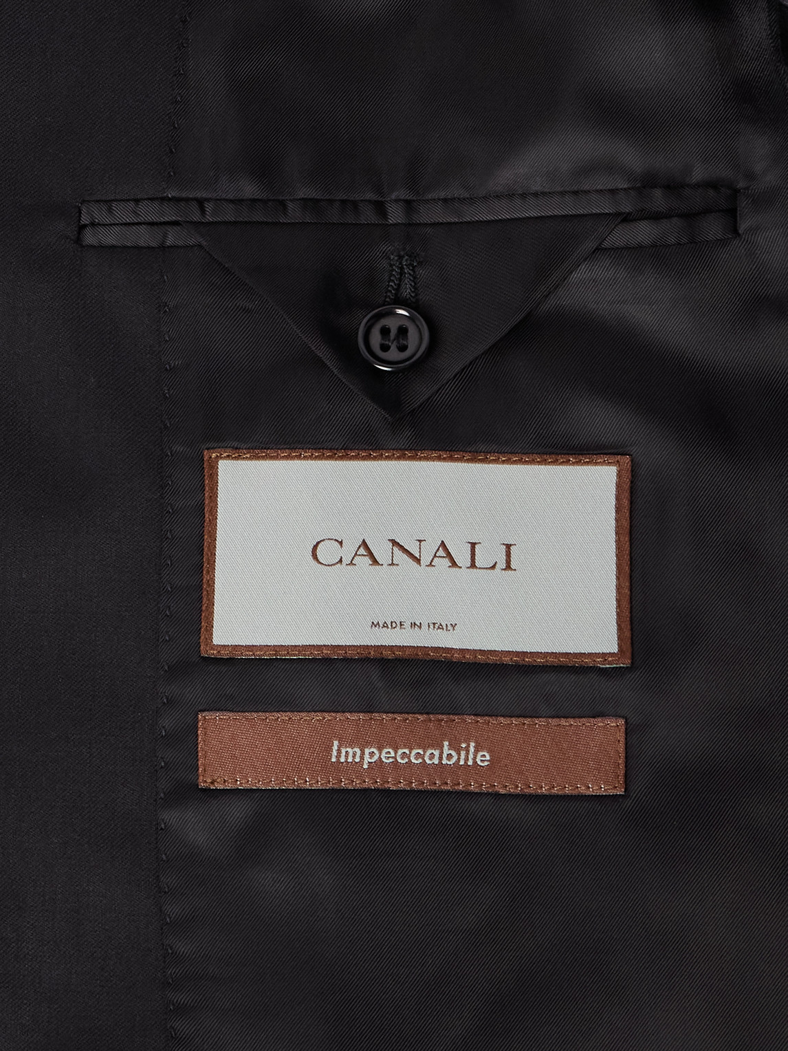 Canali Super 130s Wool Suit Jacket In Black