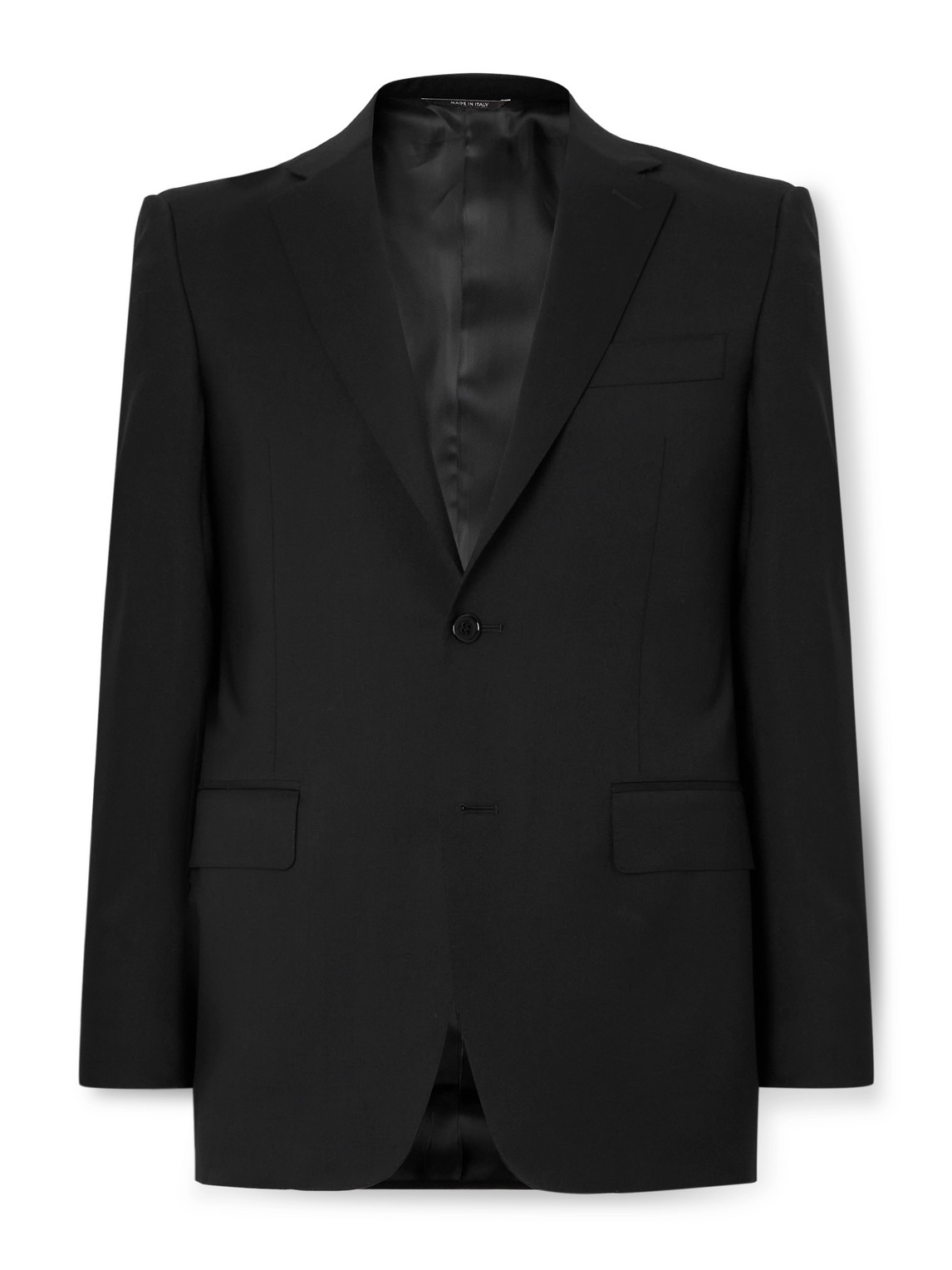 Canali Super 130s Wool Suit Jacket In Black