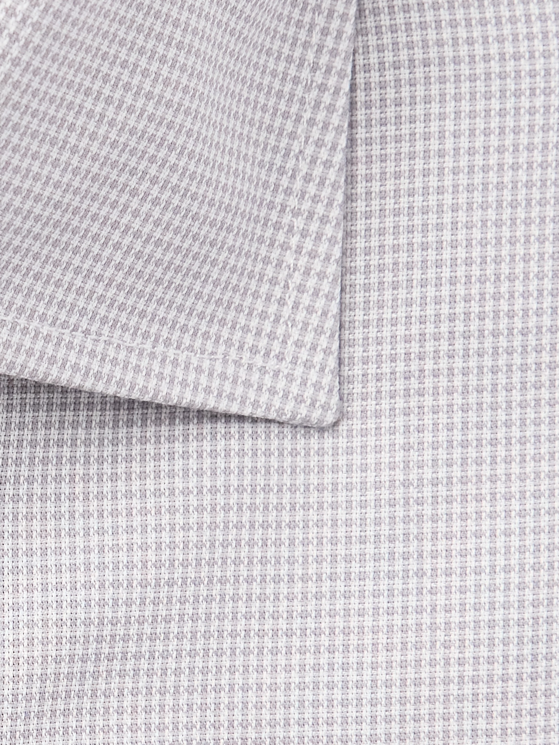 Canali Cutaway-collar Houndstooth Cotton Shirt In Gray