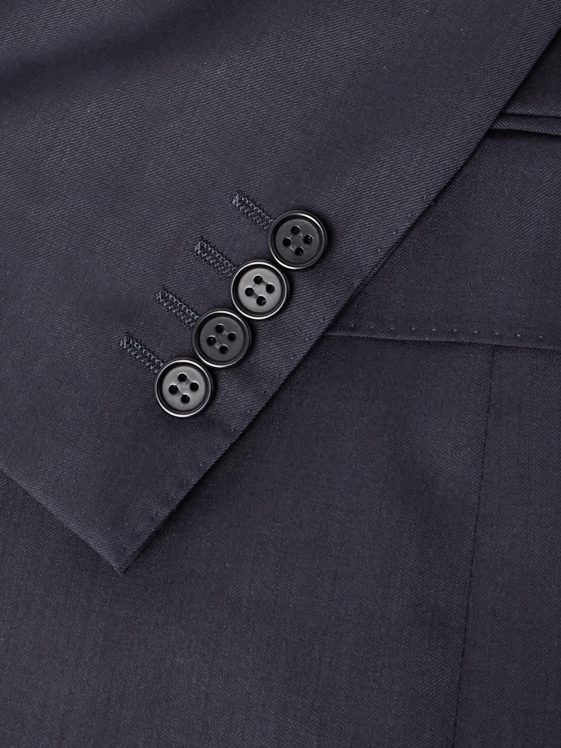 Canali Double-breasted Super 130s Wool Suit Jacket In Blue