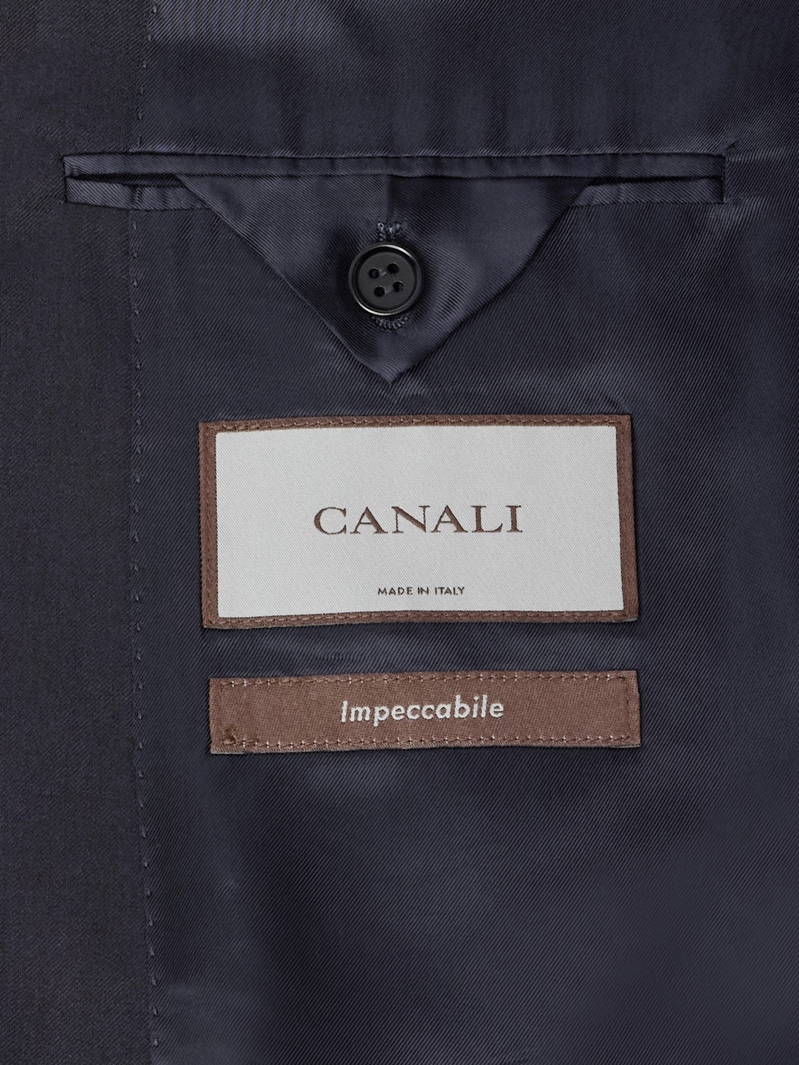 Canali Double-breasted Super 130s Wool Suit Jacket In Blue