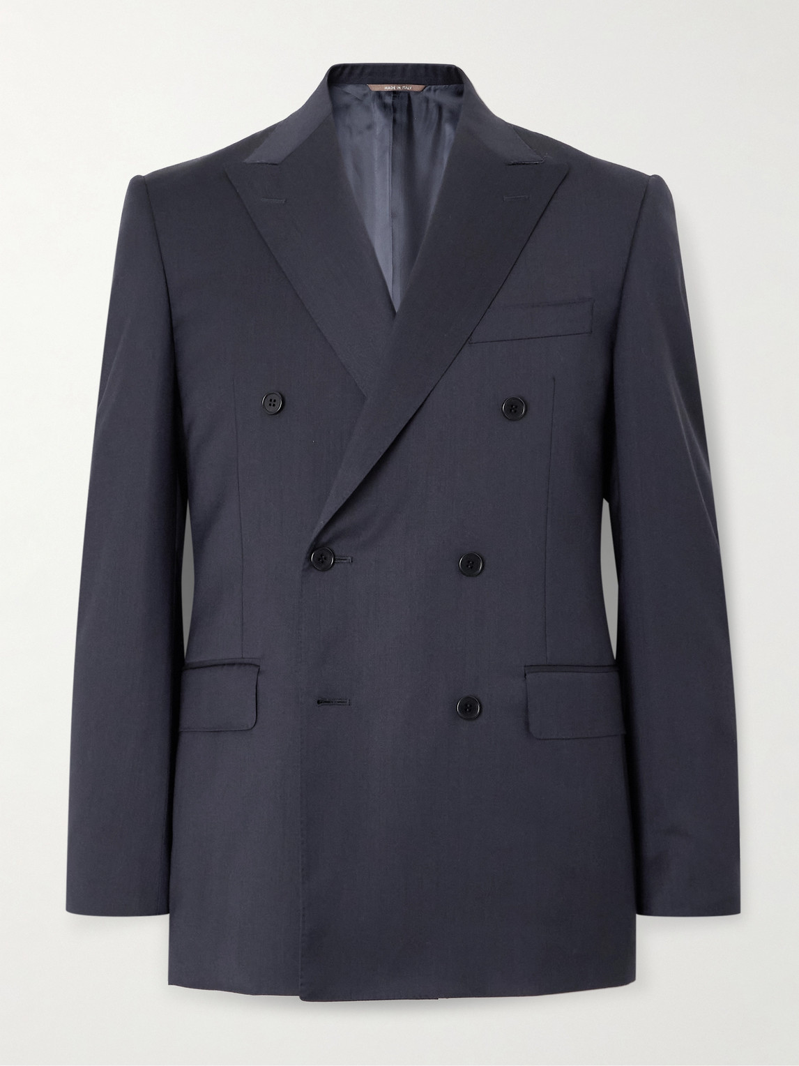 Canali Double-Breasted Super 130s Wool Suit Jacket - Men