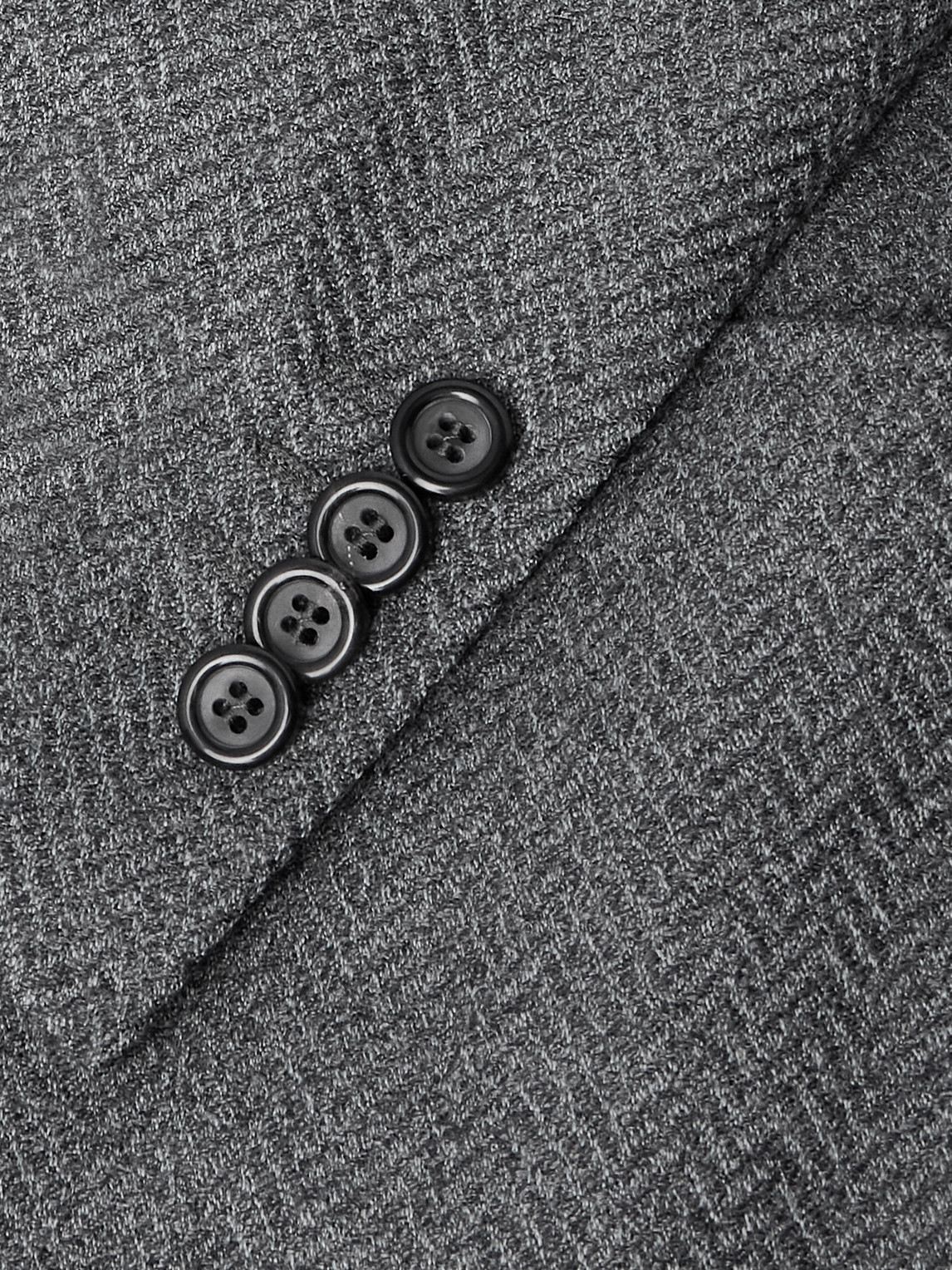 Canali Herringbone Wool Blazer In Gray